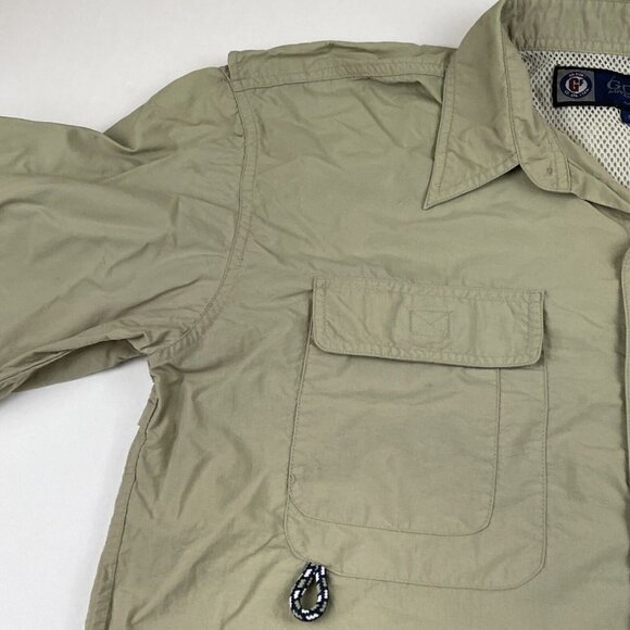 Go Fish Adventure Apparel Button Up Fishing Shirt Men’s M Roll Tab Sleeve - Picture 8 of 14